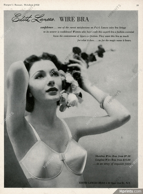 1952 womens Bali strapless Longline brassiere bra vintage fashion ad