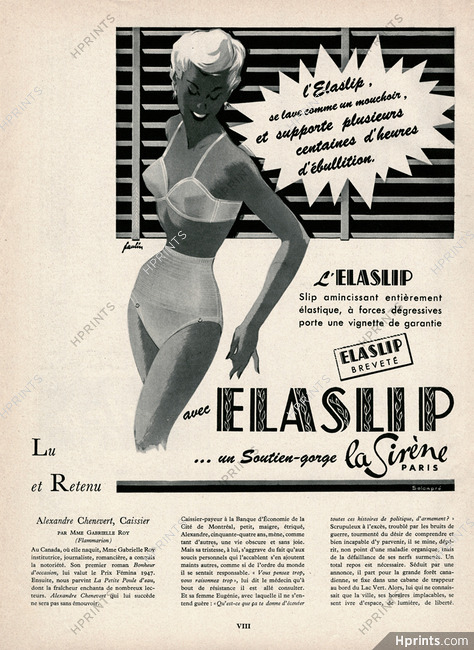Sirène (Lingerie) 1954 Elaslip, Paulin
