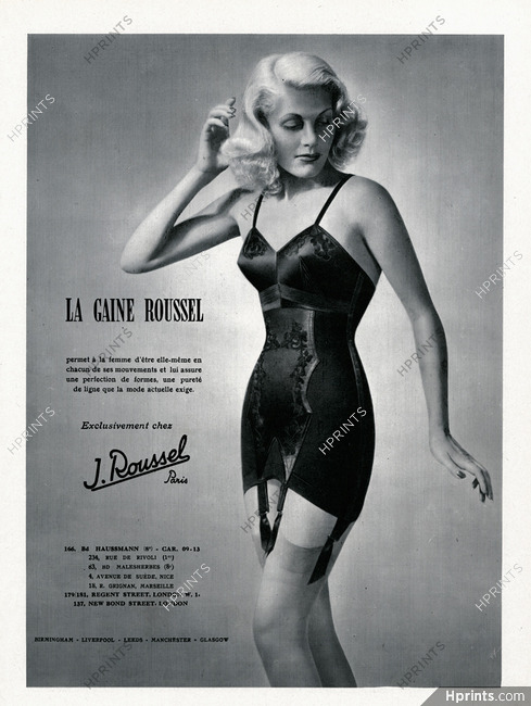 J. Roussel (Girdles) 1949 Garter Belt Corselet