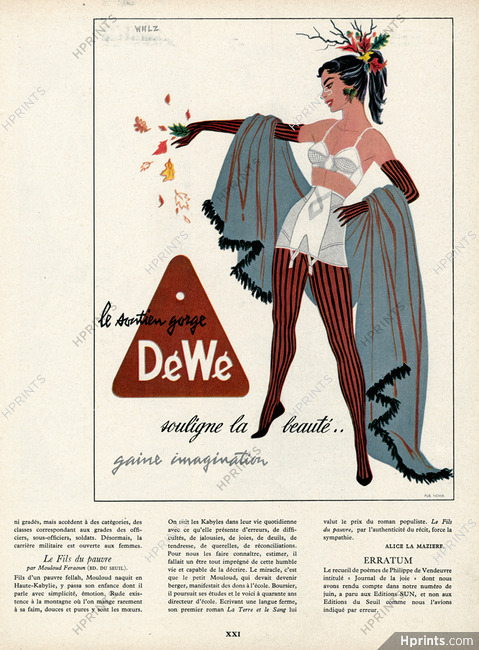 Advert for J. Roussel underwear 1949 For sale as Framed Prints