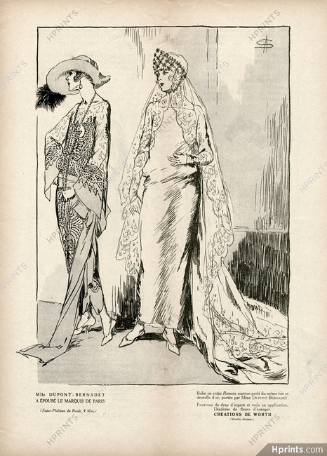 Worth 1923 Mlle Dupont-Bernadet, Wedding Dress, A. Soulié