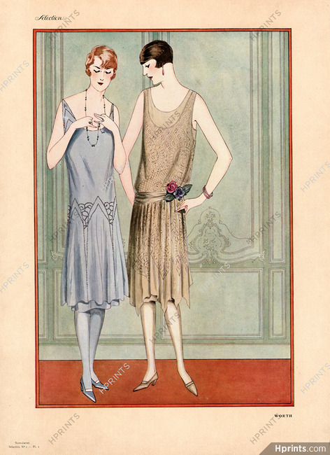 Worth 1926 Planche Hors-texte, Fashion Illustration