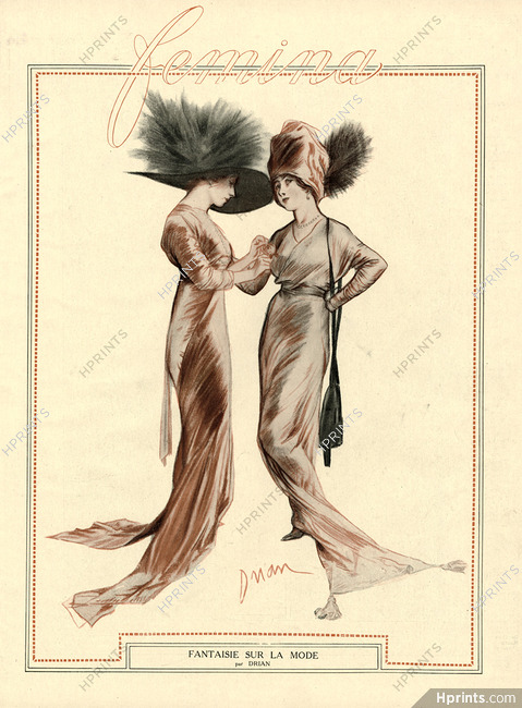 Etienne Drian 1911 "Fantaisie sur la Mode" Evening Gowns