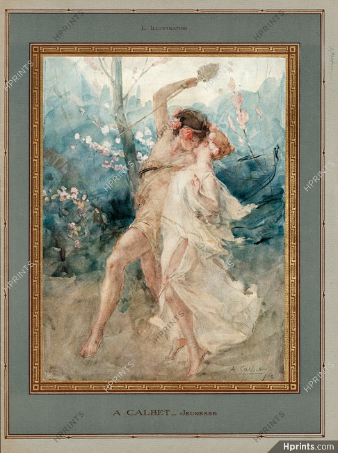 Antoine Calbet 1926 Jeunesse, Lovers Kiss, Dance