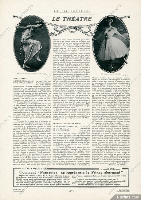 Le Théâtre, 1912 - Cléo de Mérode (La Danseuse de Pompeï) & Melle Johnson (La Roussalka) Photo Bert, Text by Henri L. de Péréra