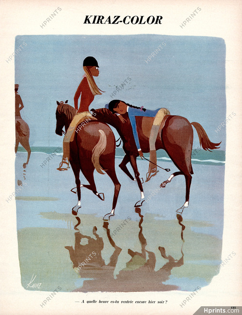 Edmond Kiraz 1968 Horses on the Beach, Sleeping