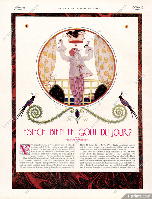 Georges Lepape 1913 "Est-ce bien le Gout du Jour ?" Art Deco, Fernand Vanderem