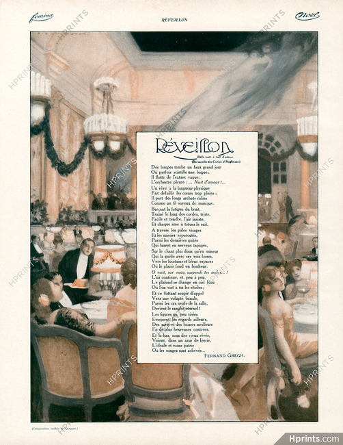 Réveillon, 1913 - Gorguet, Texte par Fernand Gregh