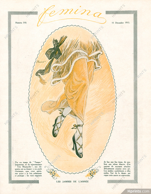 Henry Fournier 1913 Les Jambes de l'Année, Legs of the Year, Dancer