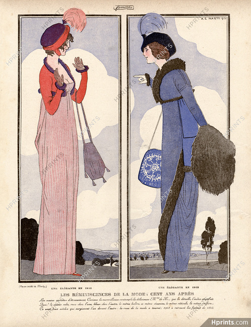 André Edouard Marty 1913 Les Réminiscences de la Mode, Cent Ans Après 1813-1913