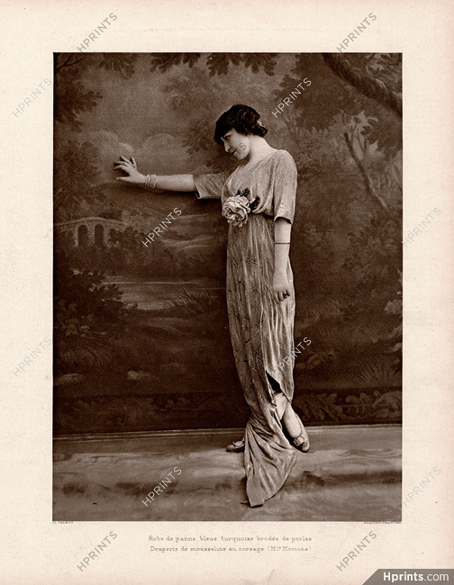 Robe de panne bleue 1913 Mlle Moriane, Photo Talbot