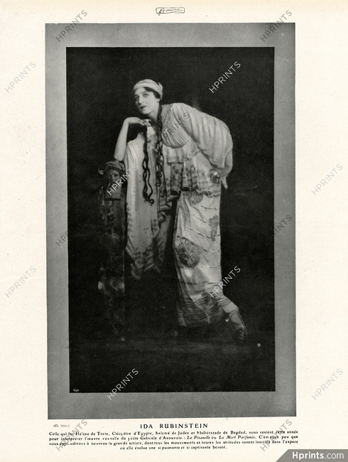 Ida Rubinstein 1913 Portrait Costume for "La Pisanelle" ou La Mort Parfumée Photo Otto