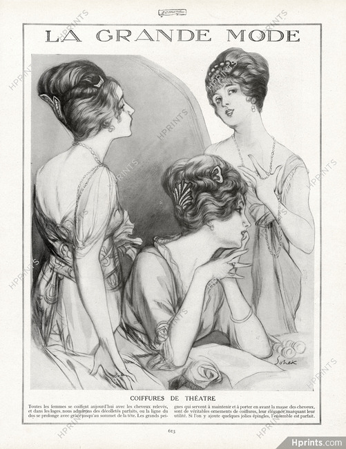 Sohek 1913 Coiffures de Théâtre, Hairstyle Combs