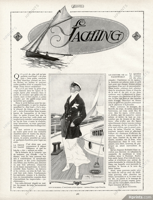 Le Yachting, 1913 - Henry Fournier, Texte par Lily Jean-Nouguès