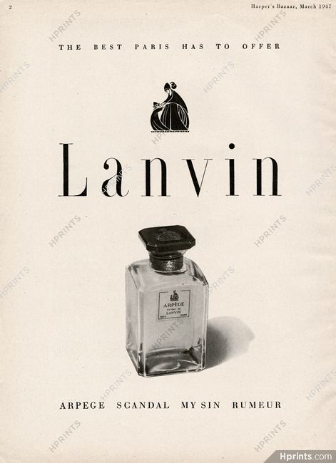 Lanvin (Perfumes) 1947 The Best Paris Has To Offer, Arpège