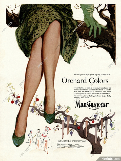 Munsingwear 1952 Orchard Colors, Stockings
