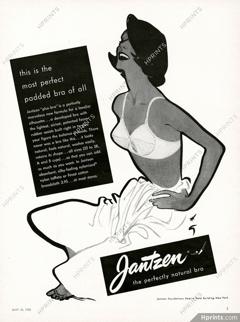Jantzen (Lingerie) 1952 "Plus Bra", René Gruau