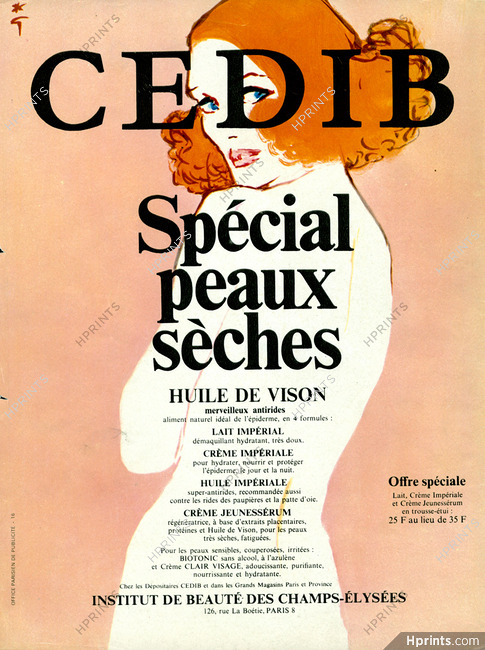 Cedib (Cosmetics) 1969 Beauty Salon, René Gruau