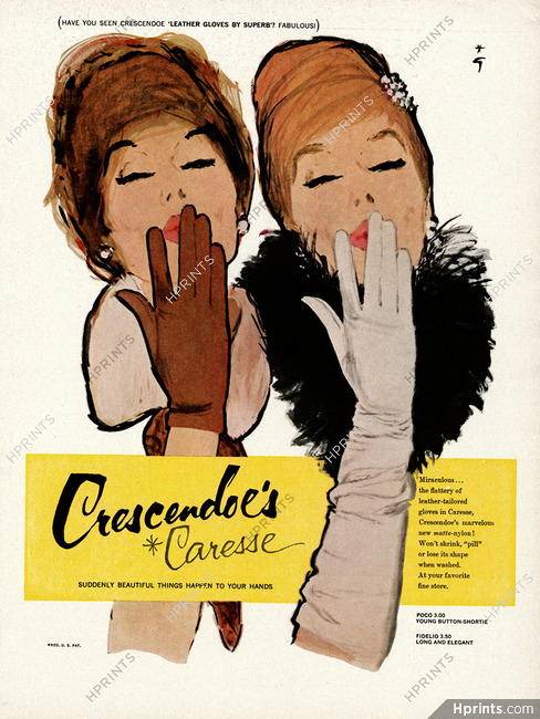 Crescendoe (Gloves) 1960 Caresse, René Gruau