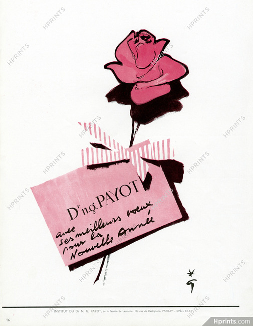 Payot (Cosmetics) 1955 Rose, René Gruau