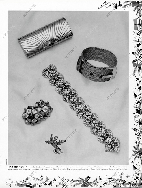 Max Boinet (Jewels) 1956 Bracelets, Clip, Broche, Etui