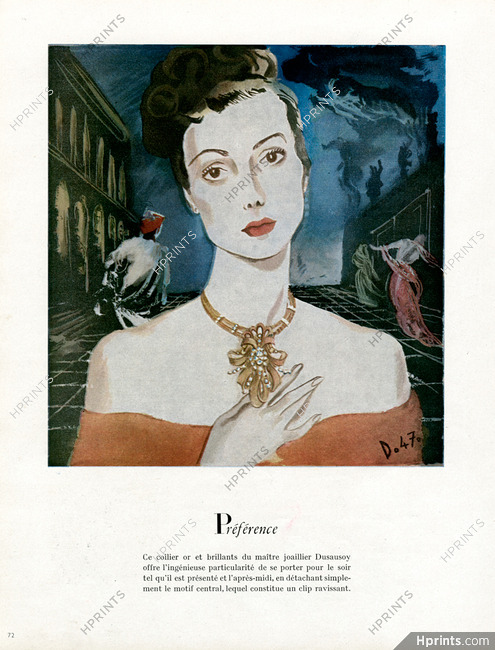 Dusausoy 1947 Necklace-clip, André Delfau