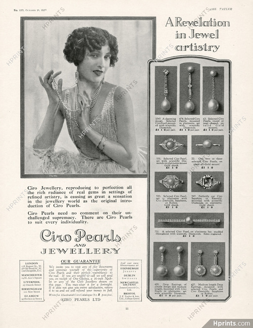 Ciro Pearls and Jewellery 1927