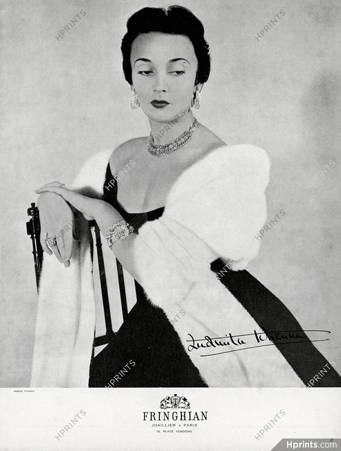Fringhian (High Jewelry) 1953 Necklace, Earrings, Ring, Bracelet, Ludmila Tchérina, Autograph