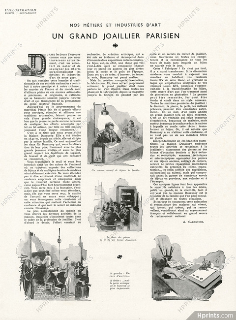 Un Grand Joaillier Parisien, 1941 - Dusausoy Parisian Jeweller History of the House, Texte par A. Cabantous