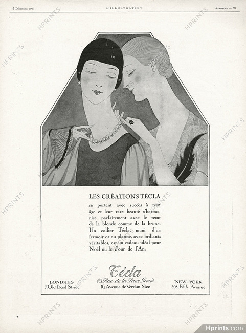 Técla (Jewels) 1925 Art Deco, Necklace, Pearls (Version A)