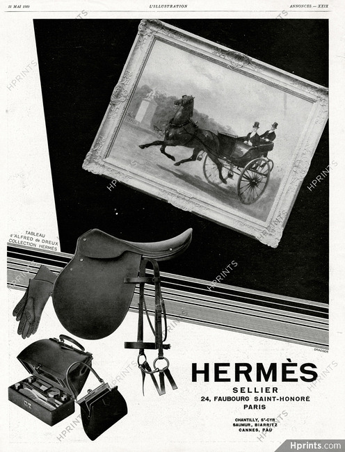 Hermès 1929 Tableau d'Alfred de Dreux, Saddle