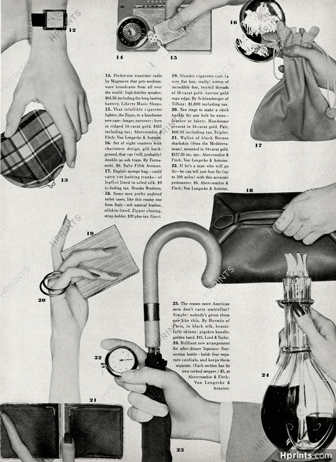 Hermès of Paris (Umbrella), Schlumberger of Tiffany (Cigarette case) 1956
