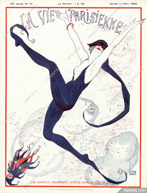 Georges Léonnec 1922 Les Confetti Ramenent La Folie... Carnival Costume, La Vie Parisienne