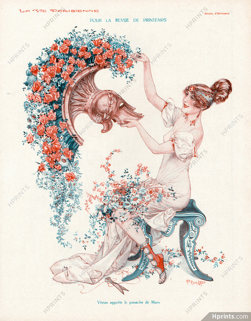 Chéri Hérouard 1930 Vénus et Mars, Armour, Flowers