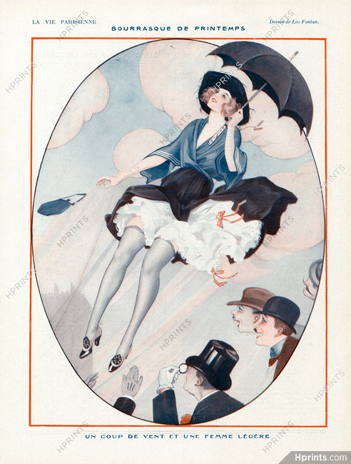 Léo Fontan 1922 Bourrasque de Printemps, Wind Dress Up, Stockings