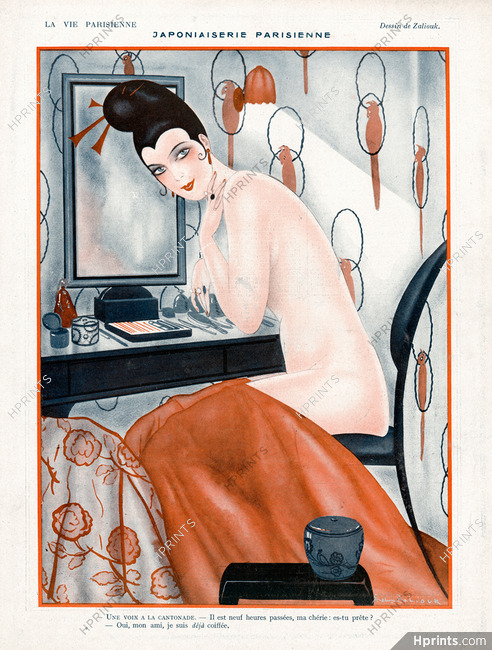 Zaliouk 1922 ''Japoniaiserie Parisienne'', Nude, Hairstyle, Art Deco