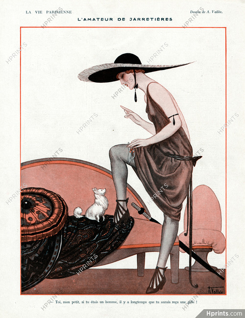 Armand Vallée 1922 L'Amateur de Jarretières, Dog, Stockings Garters