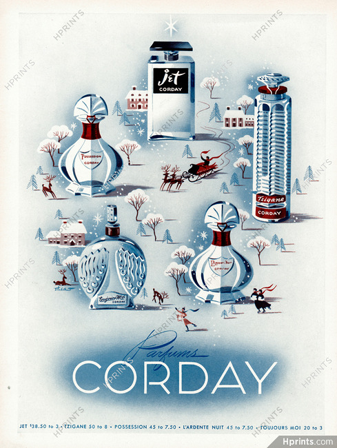 Corday (Perfumes) 1941 L'Ardente Nuit, Possession,Tzigane.. Toujours Moi