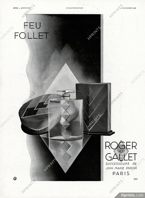 Roger & Gallet 1931 Feu-Follet, Art Deco
