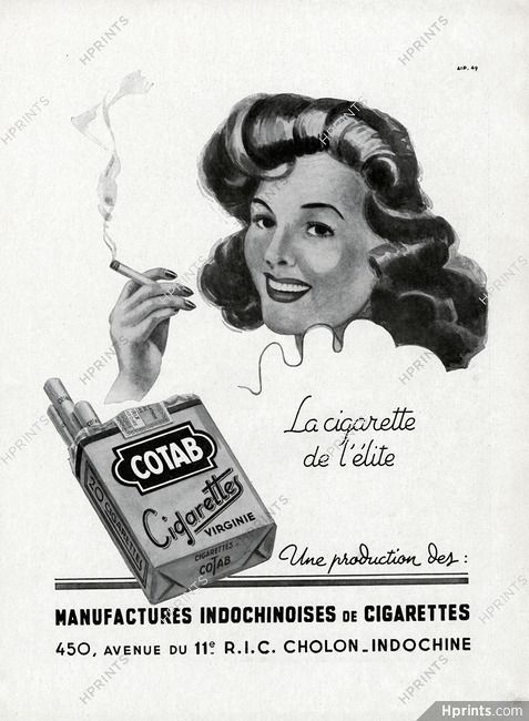Cotab Cigarettes 1949 Manufactures Indochinoises de Cigarettes
