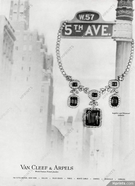 Van Cleef & Arpels 1956 Necklace Sapphire and Diamond, 5th Ave. New York