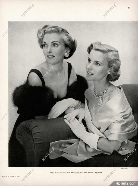 Harry Winston 1948 Miss Anita Colby & Mrs Robert Riordan, Photo