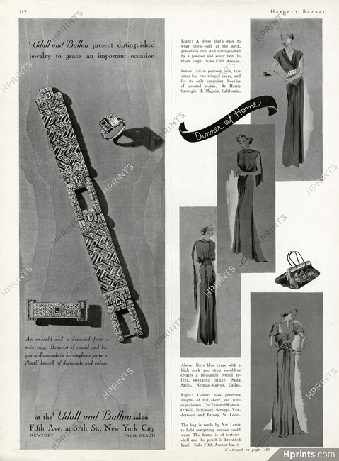 Udall and Ballou 1935 Art Deco Jewelry