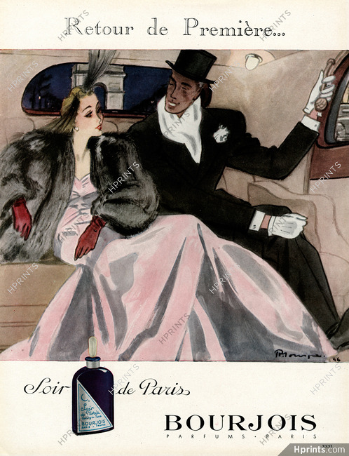 Bourjois (Perfumes) 1946 Soir de Paris, Pierre Mourgue