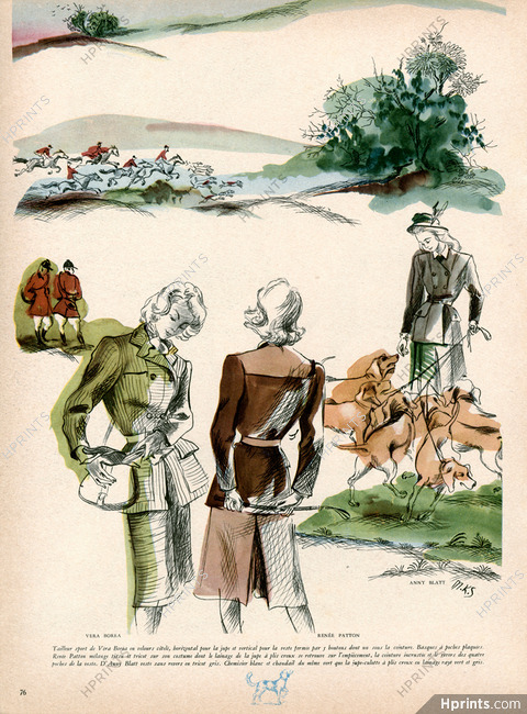 Véra Boréa, Renée Patton, Anny Blatt 1946 Karsavina (M.K.S), Hunting