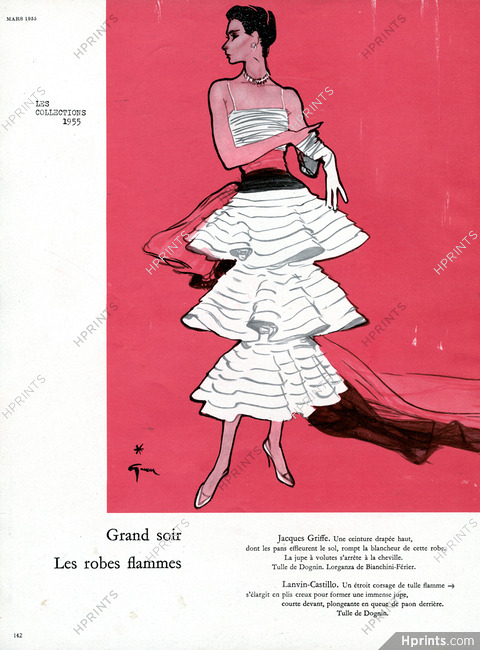Jacques Griffe 1955 Tulle de Dognin, Lorganza de Bianchini Férier, René Gruau