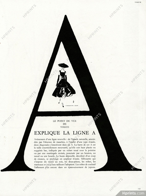 Christian Dior 1955 Ligne A, René Gruau