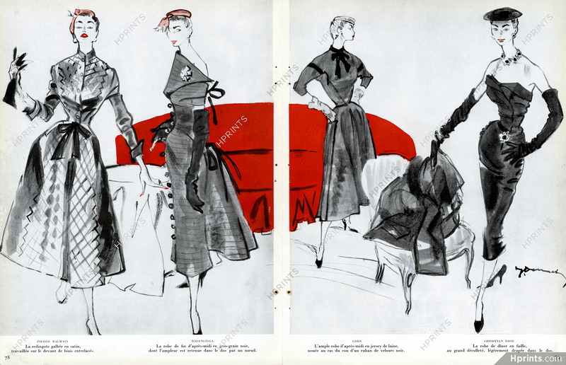 club Raar het is mooi Balmain, Balenciaga, Grès, Christian Dior 1953 Demachy, Fashion