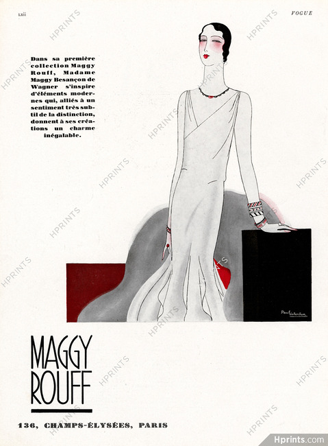 Maggy Rouff 1929 Evening Gown Paul Valentin, Art Deco