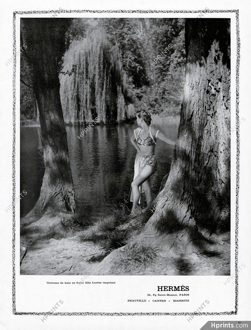Hermès (Swimwear) 1951 Costume de bain en satin Lastex, Photo Arik Népo